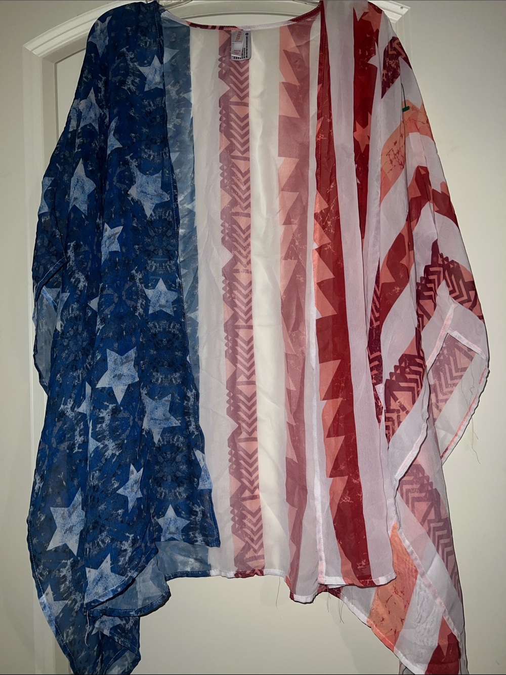 Stars & Stripes Sheer Flag Kimono